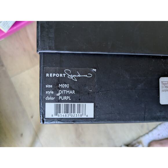 Report Signature Ditmar Leather Strappy Platform Sandal Heels 9 Purple Baddie - Picture 4 of 15